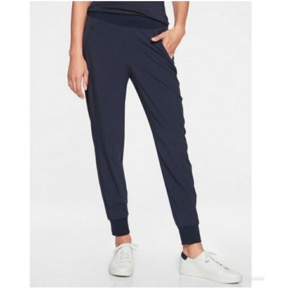 Athleta Pants Womens 2 Navy Blue Soho Jogger Athletic Sporty Pull On Casual Hike